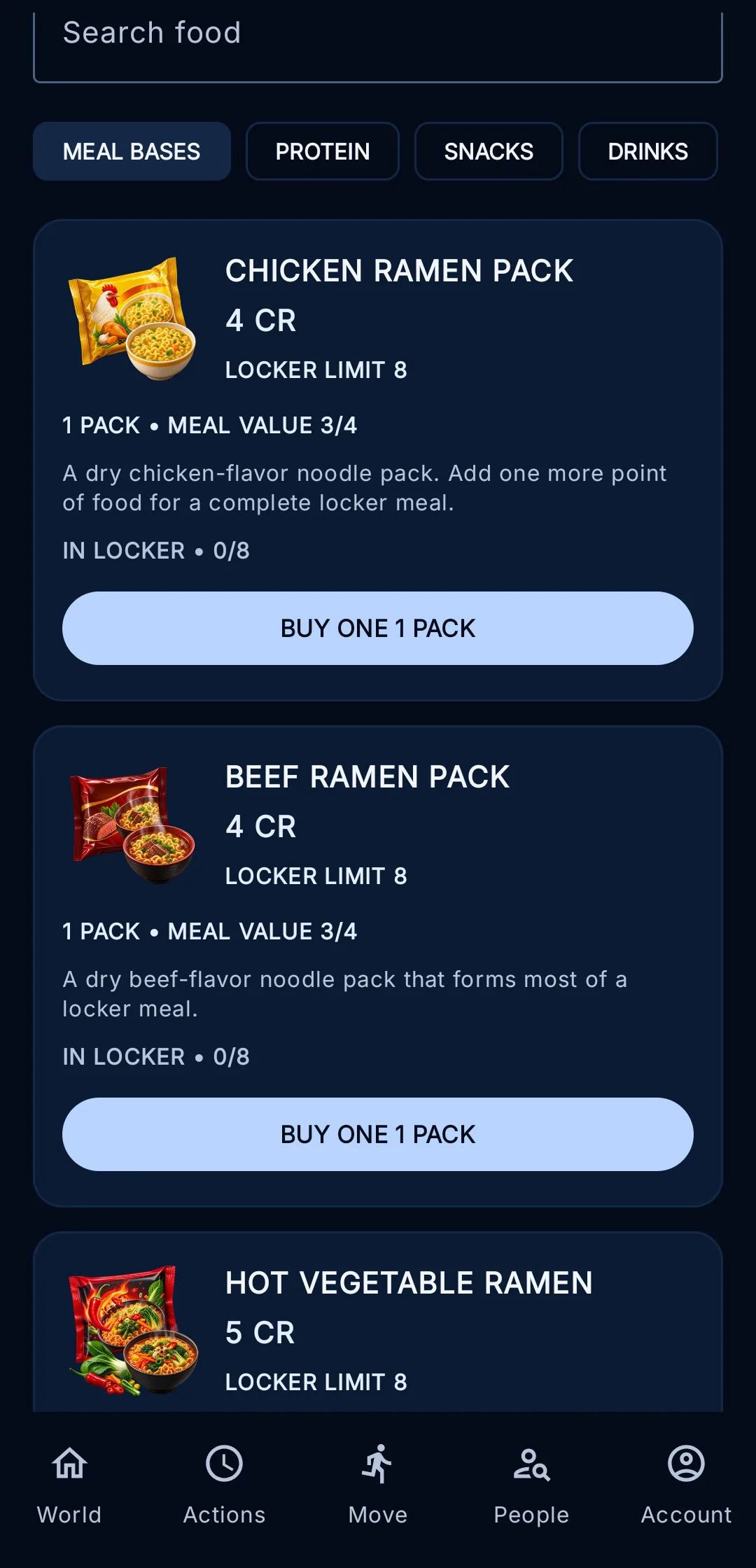 Bars or Badge Lite 0.67: a commissary of 100 illustrated foods